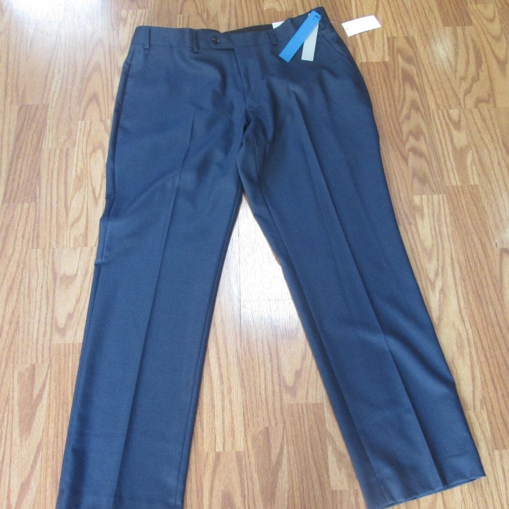 NWT Perry Ellis Portfolio Men's Pants Heather Blue Gray Size 36x30